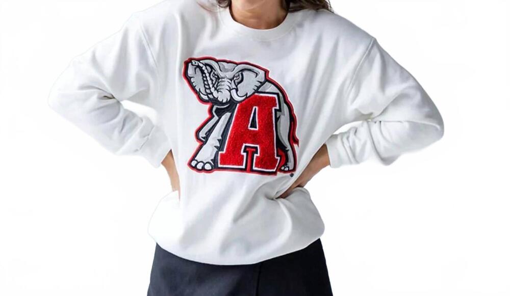 NEW GAMEDAY SOCIAL mascot chenille comfort crewneck sweatshirt in alabama